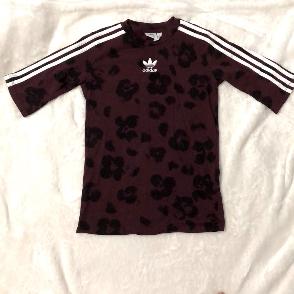 Adidas 3 stripes form fitting workout shirt